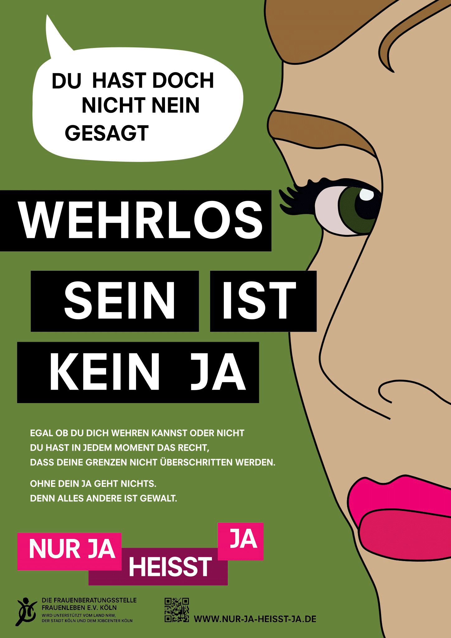 Plakat Wehrlos sein ist kein Ja