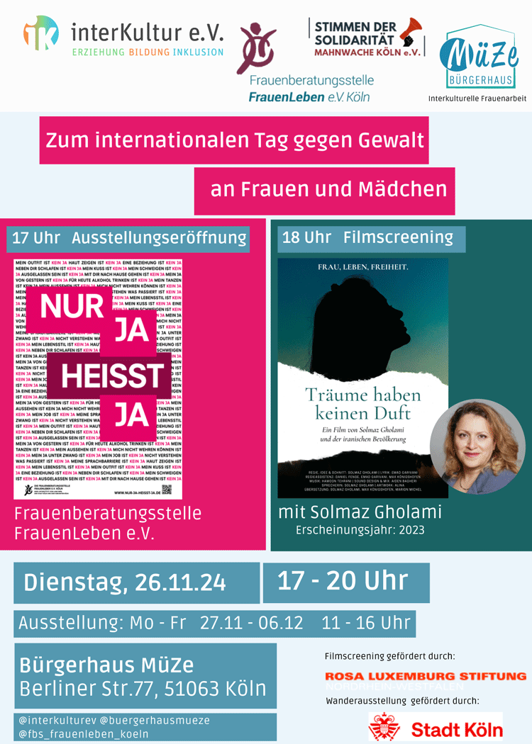 AUSSTELLUNGSERÖFFNUNG Nur Ja heißt Ja & FILMSCREENING Träume haben keinen Duft